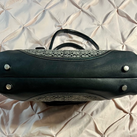 Coach black/grey Signature Soho Canvas and Leather Flap Buckle Satchel - Picture 9 of 14